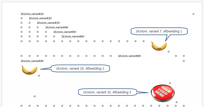Voorbeeld 1Kolom