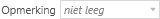 Filteroptie Opmerking