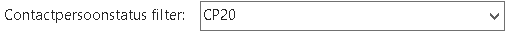 EÃ©n status ingesteld in het veld Contactpersoonstatus filter