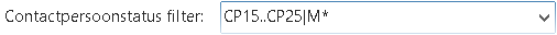 Combinatie van statussen ingesteld in het veld Contactpersoonstatus filter