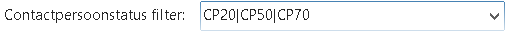 Meerdere niet opeenvolgende statussen ingesteld in het veld Contactpersoonstatus filter