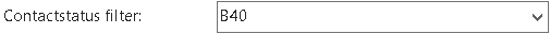 EÃ©n status ingesteld in het veld Contactstatus filter
