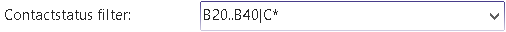 Combinatie van statussen ingesteld in het veld Contactstatus filter