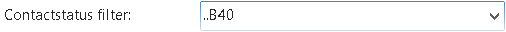 Meerdere opeenvolgende statussen tot en met B40 ingesteld in het veld Contactstatus filter
