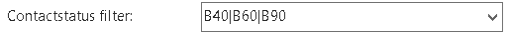 Meerdere niet opeenvolgende statussen ingesteld in het veld Contactstatus filter