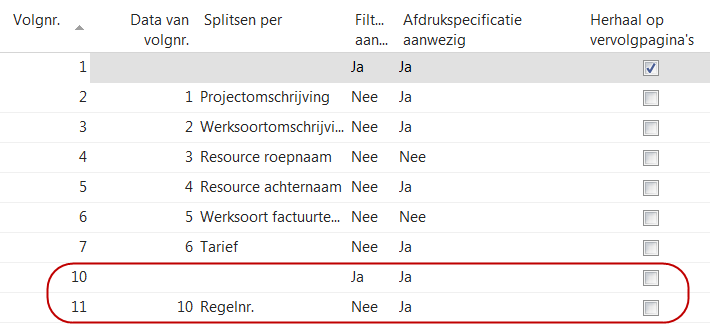 Voorbeeld bodyregels voor termijnfacturen