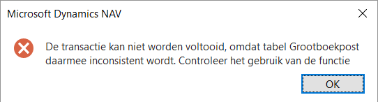 Foutmelding bij het boeken van een voorschotregel