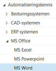'Kenmerkenboom' Automatiseringskennis