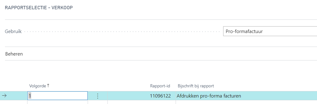 Inrichting om pro-formafactuur obv Word-lay-out af te kunnen drukken vanuit verkoopfactuurkaart