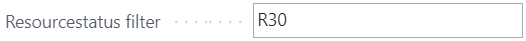 EÃ©n status ingesteld in het veld Resourcestatus filter
