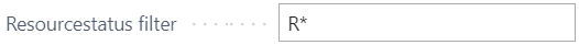 Alle statussen met een begincode R ingesteld in het veld Resourcestatus filter