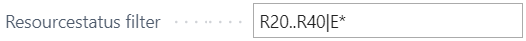 Combinatie van statussen ingesteld in het veld Resourcestatus filter