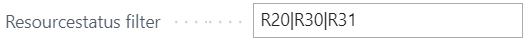 Meerdere niet opeenvolgende statussen ingesteld in het veld Resourcestatus filter