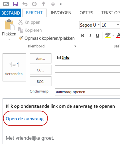 Voorbeeld url-code in e-mailbericht