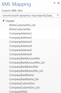 Voorbeeld XML-toewijzingsvenster voor verkoopfacturen