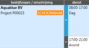 Diensten bij een planningstaak, opengeklapt