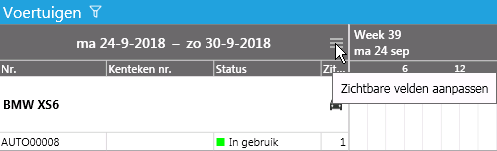 Velden toevoegen aan pagina Voertuigen