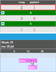 Een optie selecteren op de pagina Zoek resources